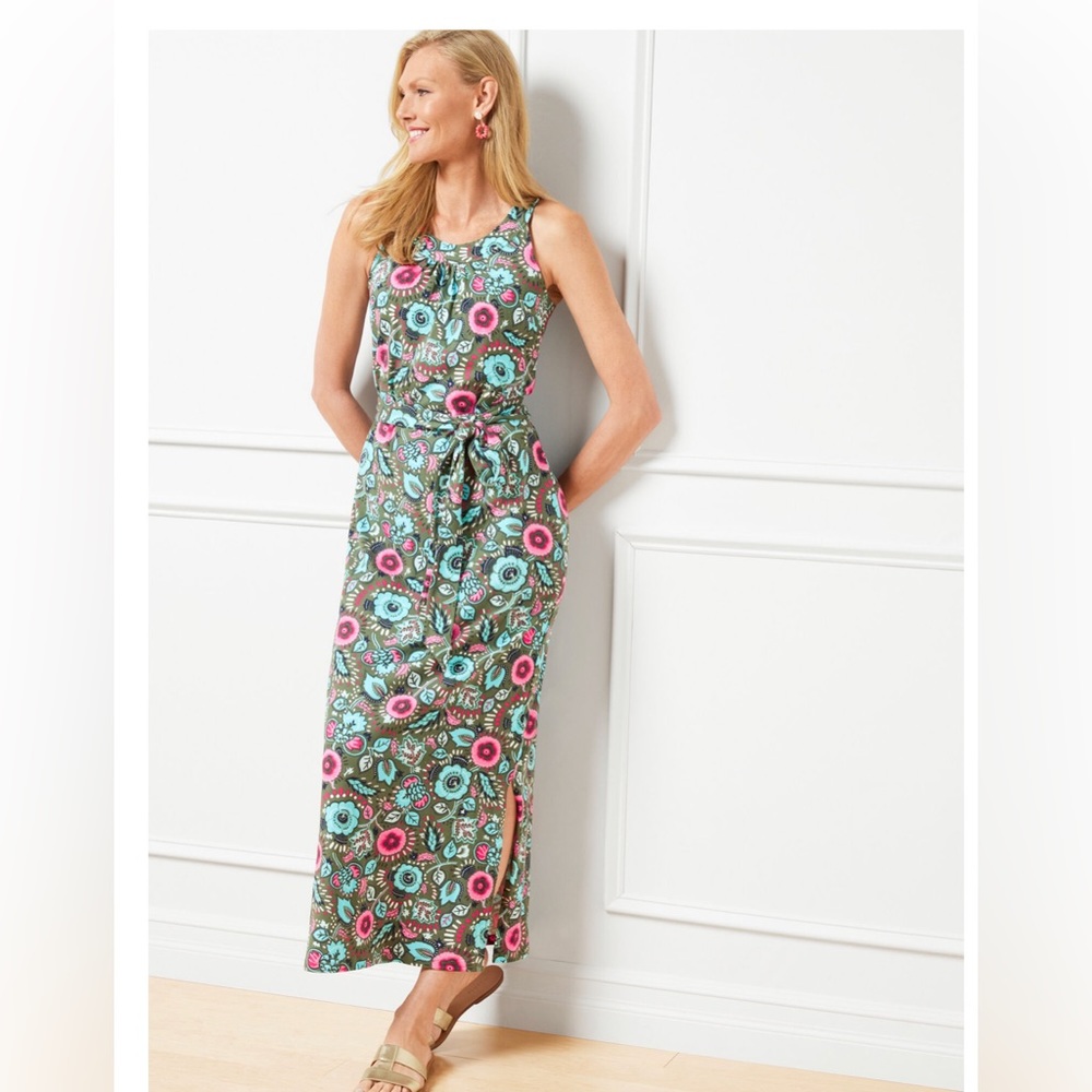 Talbots JERSEY HALTER MAXI DRESS - JACOBEAN